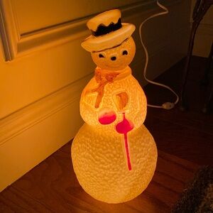 Vintage snowman blow-mold light up